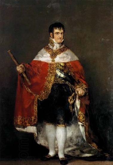 Francisco de goya y Lucientes King Ferdinand VII with Royal Mantle China oil painting art